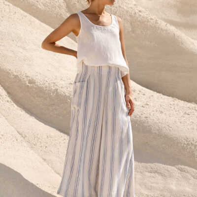 Milos Cotton Pants Azure Stripe