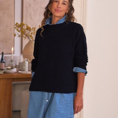MONTECITO SWEATER Marine, Pure Italian Cotton