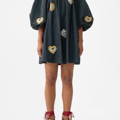 OFF SHOULDER PUFF DRESS AMULETS AND ALCHEMY