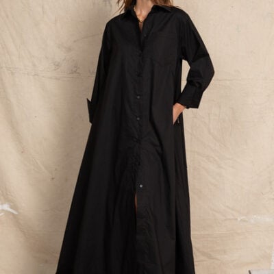 Opera Shirt Dress in Black
