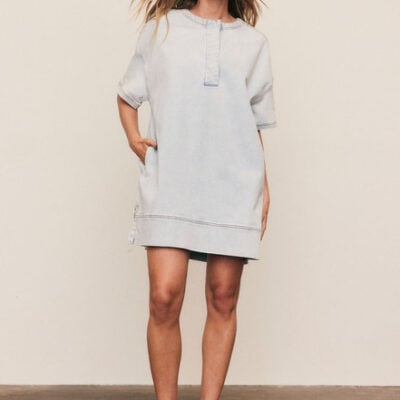 Oversized Tee Dress in Ice Blue