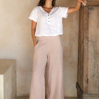 Portillo Linen Pants Tea Rose