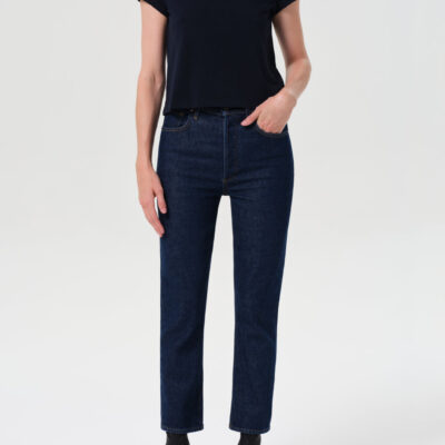 Riley High Rise Straight Crop (STRETCH) in Reissue