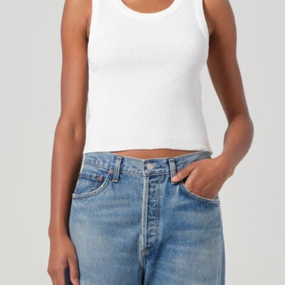 Shrunken Poppy Tank in White
