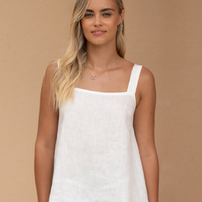 Soella Linen Top Coconut