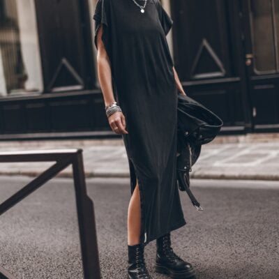 The Dark Long Batwing Dress