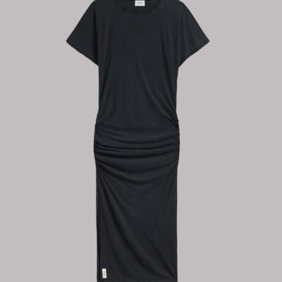 The Dark Long Draped T-Shirt Dress
