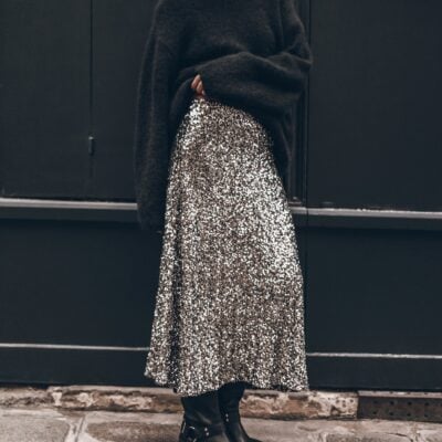 The Dark Long Sequin Skirt