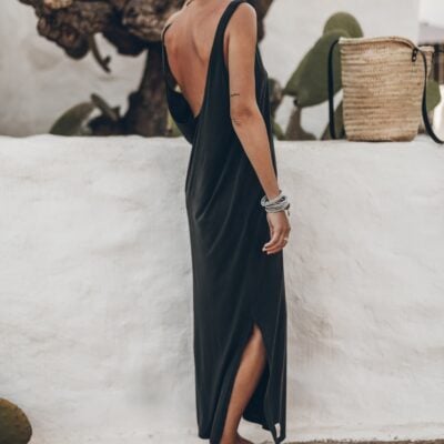 The Dark Low Back Base Tank Dress