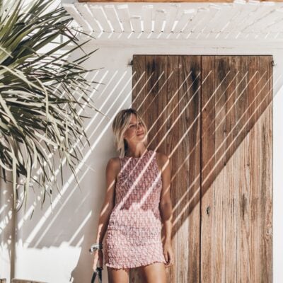 The Pink Printed Short Sheer Dress