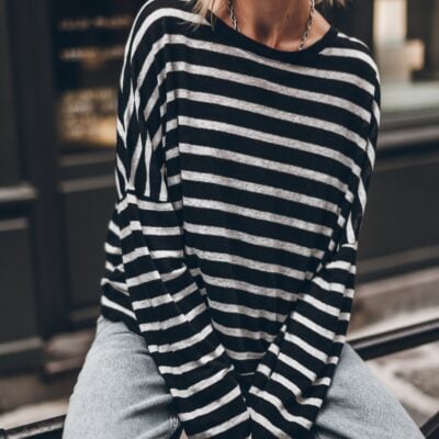 The Striped Loose Linen Longsleeve