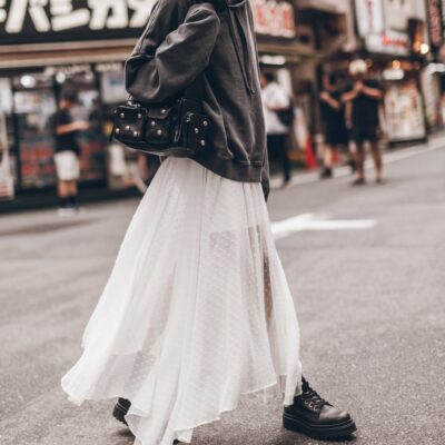 The White Long Ruffle Skirt