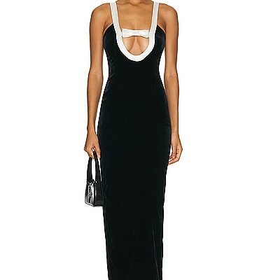 Alessandra Rich Evening Dress With Duchesse Bow