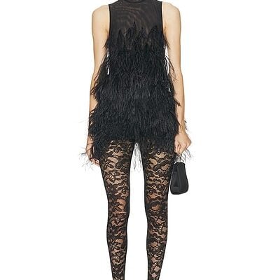 THE ATTICO Feathers Embroidered Dress