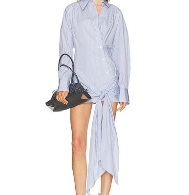 THE ATTICO Tie Shirt Mini Dress