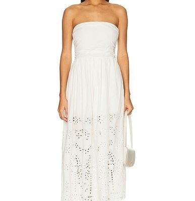 HEMANT AND NANDITA Ruched Bodice Midi Dress