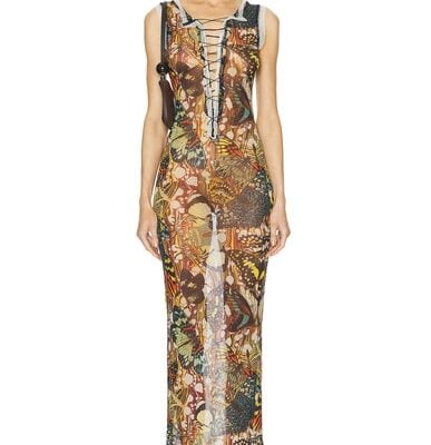 Jean Paul Gaultier Papillon Mesh Lacing Detail Dress