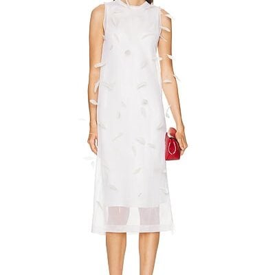 Jil Sander Hand Embroidered Feather Dress