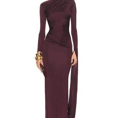 The New Arrivals by Ilkyaz Ozel Magna Long Trained Jersey Dress