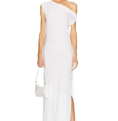 Norma Kamali x Lifestyle Drop Shoulder Side Slit Long Dress