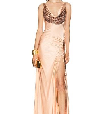 RABANNE Side Slit Gown