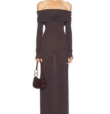 SKIMS Sheer Modal Off Shoulder Long Dress
