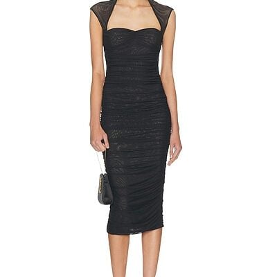 SEROYA Kylie Mesh Midi Dress