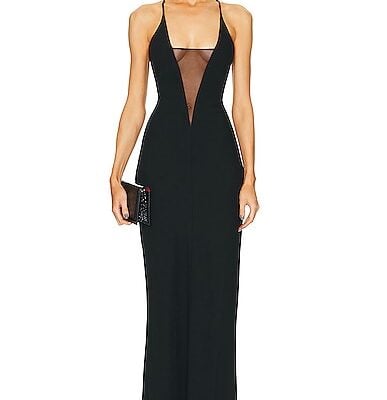 The Sei Plunge Gown With Mesh