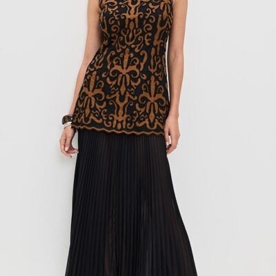 Auryn Applique Sleeveless Midi Dress