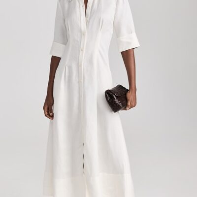 Claudine Short Sleeve Shirt Midi Dress