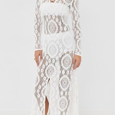 Hawthorne Long Sleeve Lace Up Midi Dress