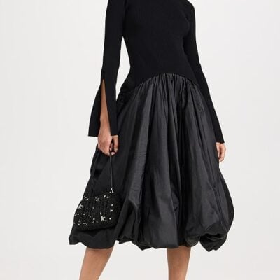 Kenlie Mock Neck Midi Dress