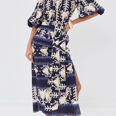 Light Poplin Harbor Hues Ankle Dress