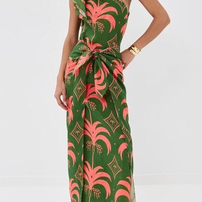 Linen Seaweed Ankle Dress