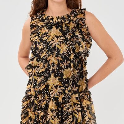 Signe Ruffled Silk Mini Dress