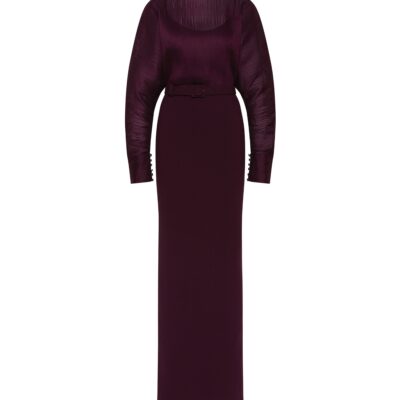 Syrah Pleated Gown
