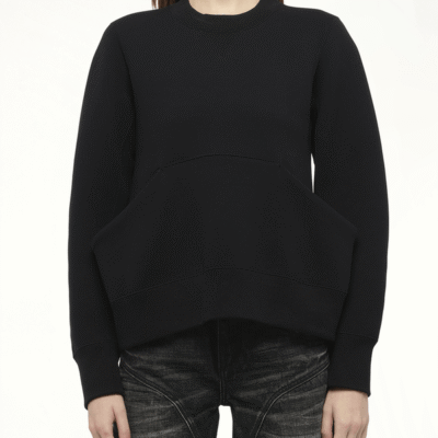 Sacai Sponge Sweat Pullover in Black / 1