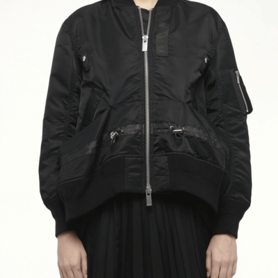 Sacai Nylon Twill Blouson with Drawstring in Black / 2