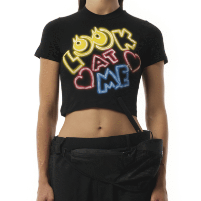 Doublet English Fan-service Neon Paint T-shirt in Black / Os