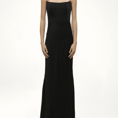 Alexander Mcqueen Amq - Fluid Satin Dress in Black / 38