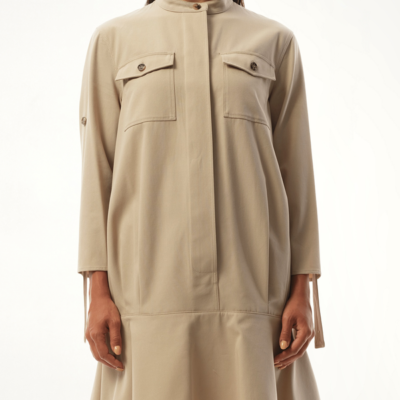 Loewe Drop Waist Dress in Beige / 34