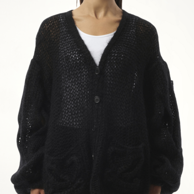 Loewe Relaxed Fit Anagram Cardigan in Black / Xs