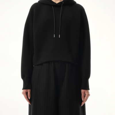 Sacai S Sponge Sweat Hoodie in Black / 1