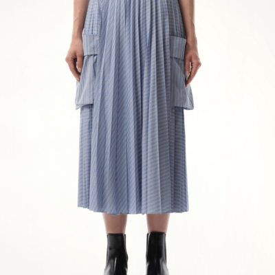 Sacai Cotton Poplin Stripe Skirt