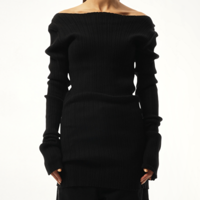 Entire Studios Arches Long Sleeve Knit Sweater in Black / Xs-s