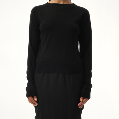 Rick Owens Cashmere Biker Level Sweater in Black / Xs