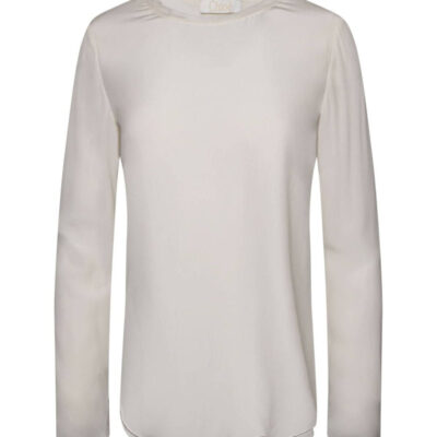 Chloe Long Sleeve Top in White / 34