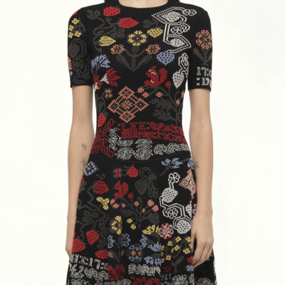 Alexander Mcqueen Knit Dress in Multi Multicolour / Xs