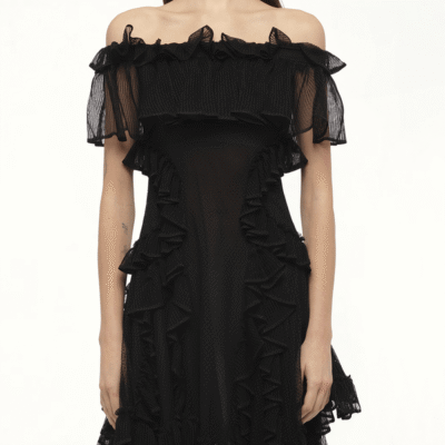 Alexander Mcqueen Off Shoulder Dress in Black / S