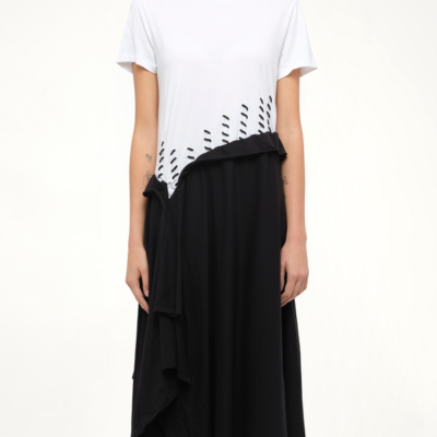 Loewe Satin Jersey Dress in Ecru White / S